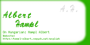 albert hampl business card